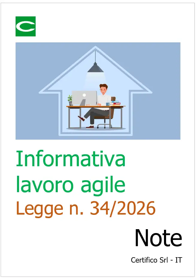 Informativa lavoro agile - Legge n. 34/2026 / Note